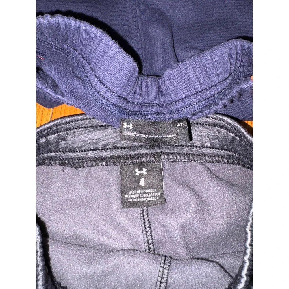 Under Armour Boys Red Shorts and Grey Sleeveless Shirt HeatGear Set Size YLG
